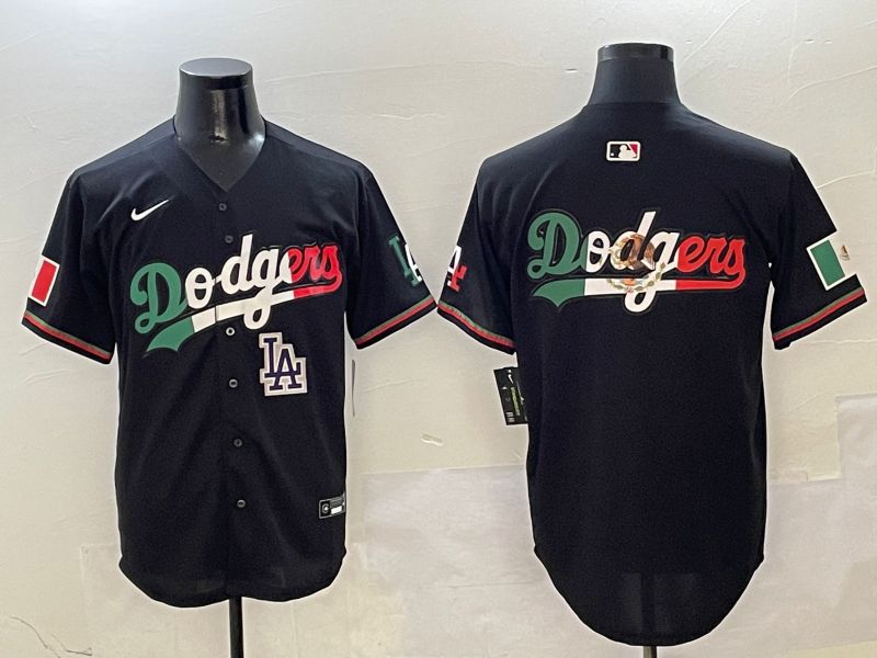Men Los Angeles Dodgers Blank Black Mexico Second generation Nike 2025 MLB Jersey style 12